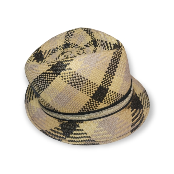 Makins Fedora, Large, beige and black plaid block - Picture 3 of 5